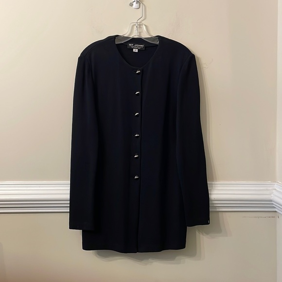 St.John skirt and cardigan SET Cardigan with logo buttons - Picture 1 of 3